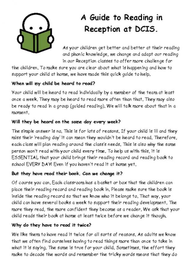 thumbnail of A Guide to Reading in Reception at DCIS
